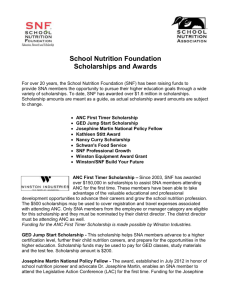 SNA Scholarship Information - School Nutrition Association of Virginia