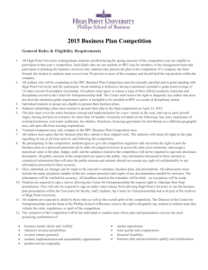 2015 Business Plan Competition General Rules & Eligibility