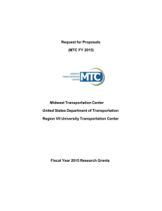 Request for Proposals - Institute for Transportation