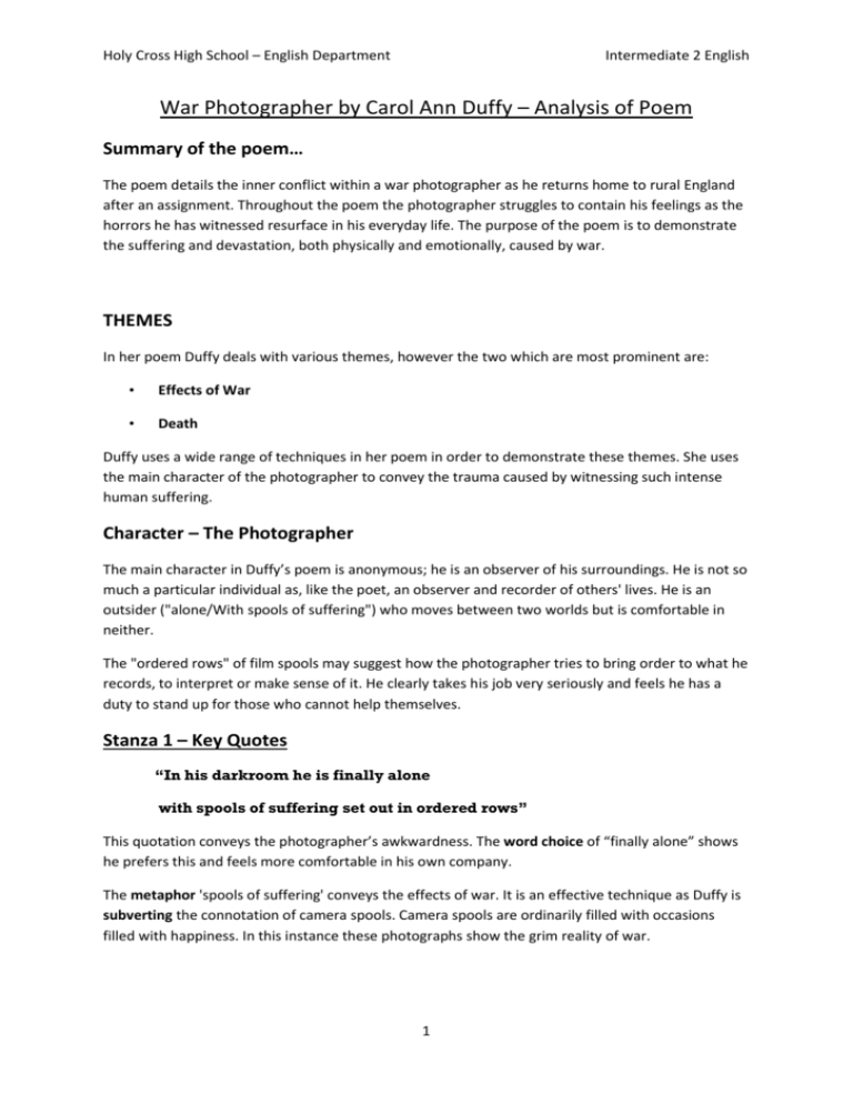 Int 2 Notes On War Photographer