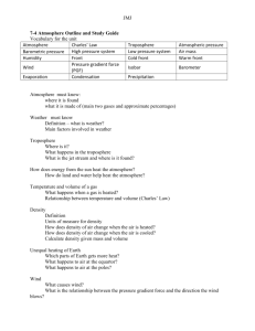 JMJ 7-4 Atmosphere Outline and Study Guide Vocabulary for the