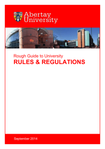 rules & regulations - Abertay Intranet