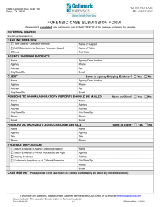 Forensic Case Submission Form