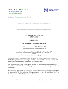 Constitution Saint Lucia 1978 - Institute for International and