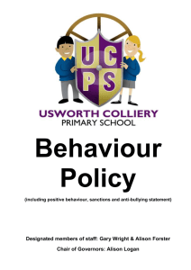 UCPS Behaviour Policy - Usworth Colliery Primary School