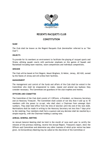 Club constitution - REGENT RACQUETS CLUB