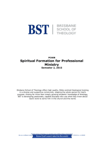 Assessment for PC608 - Brisbane School of Theology