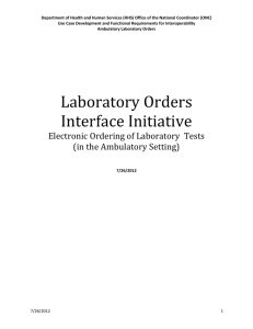 Laboratory Orders Interface Initiative