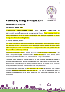 sample press release - Community Energy Coalition