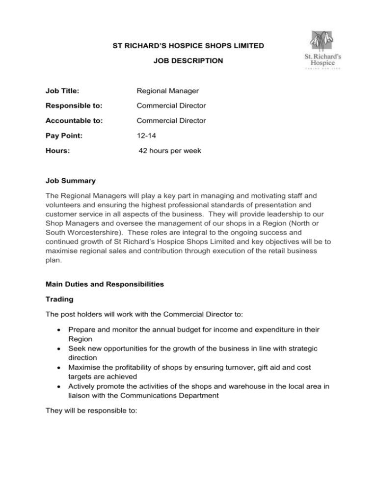 Job Description Regional Manager