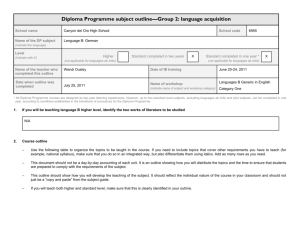 Diploma Programme subject outline*Group 2: language acquisition