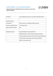 Protocol for the use of radioactive sources within the Lowy Cancer