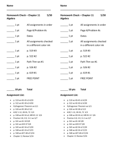 Homework Check – Chapter 11 5/30 Algebra