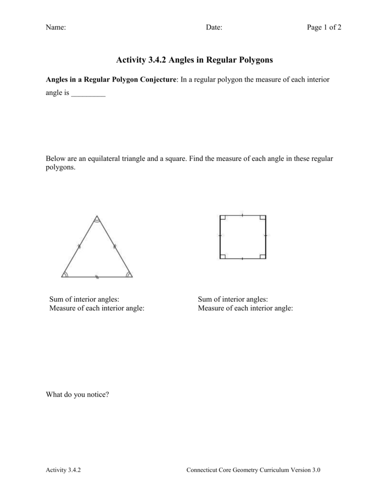 Activity 3 4 2 Angles In Regular Polygons