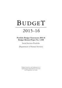Portfolio Budget Statements 2015 16