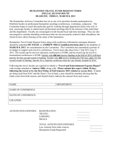 HUMANITIES TRAVEL FUNDS REQUEST FORM