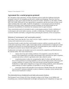 Agreement for a social progress protocol