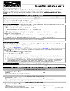 Request for Sabbatical Leave Application Form