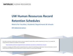UW Human Resources Record Retention Schedules