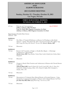 2013 ASES Schedule - American Society of Shoulder and Elbow