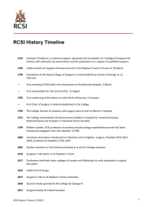 RCSI History Timeline - Royal College of Surgeons in Ireland