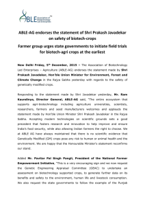 ABLE-AG endorses the statement of Shri Prakash Javadekar on