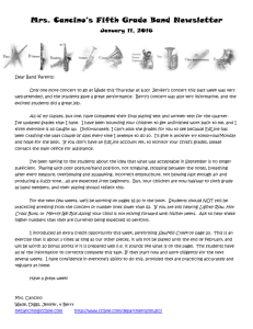 Mrs. Cancino*s Fifth Grade Band Newsletter