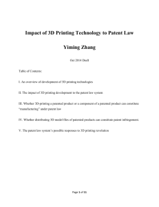 Impact of 3D Printing Technology to Patent Law