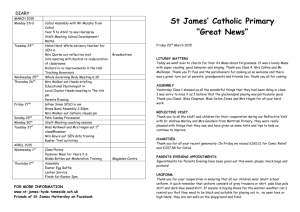 DIARY - St James Catholic Primary School