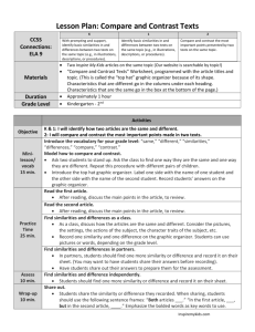 Compare and Contract Texts (Grades K-2 ELA RI.9)