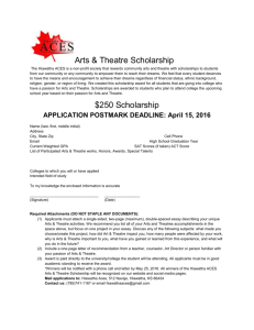 Hiawatha ACES Arts & Theatre Scholarship