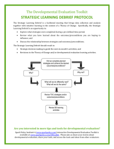 Revise TOC strategies and/or outcomes/preconditions