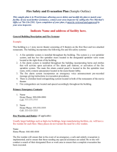 Fire Safety and Evacuation Plan (Sample Outline)