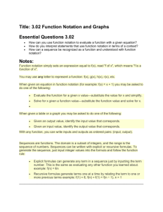 Title: 3.02 Function Notation and Graphs Essential Questions 3.02