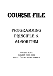 Programming Principle & Algorithm