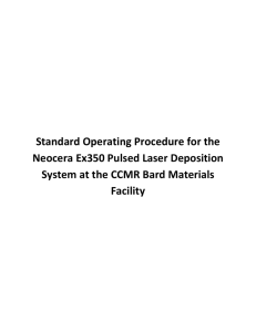 Standard operating procedure for the Pulsed Laser Deposition System