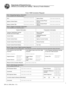 Form 1099 Correction Request - Florida Department of Financial