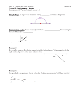 Finding Missing Angles Worksheet