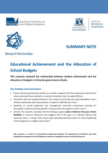 Educational Achievement and the Allocation of School Budgets
