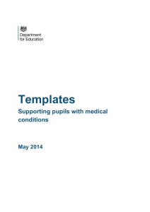 Supporting pupils with medical conditions: templates