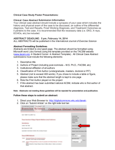 Clinical Case Study submission details