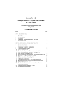 Interpretation of Legislation Act 1984