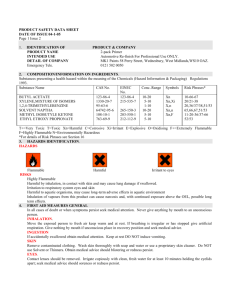 PRODUCT SAFETY DATA SHEET DATE OF ISSUE 04-1