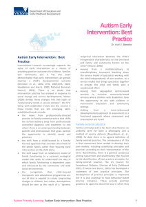 Autism early intervention – best practice