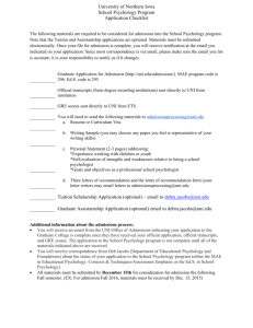 Application Checklist - University of Northern Iowa