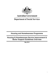 Housing and Homelessness Service Improvement & Sector Support