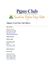 Club Treasurer - Sunshine Region Pony Clubs