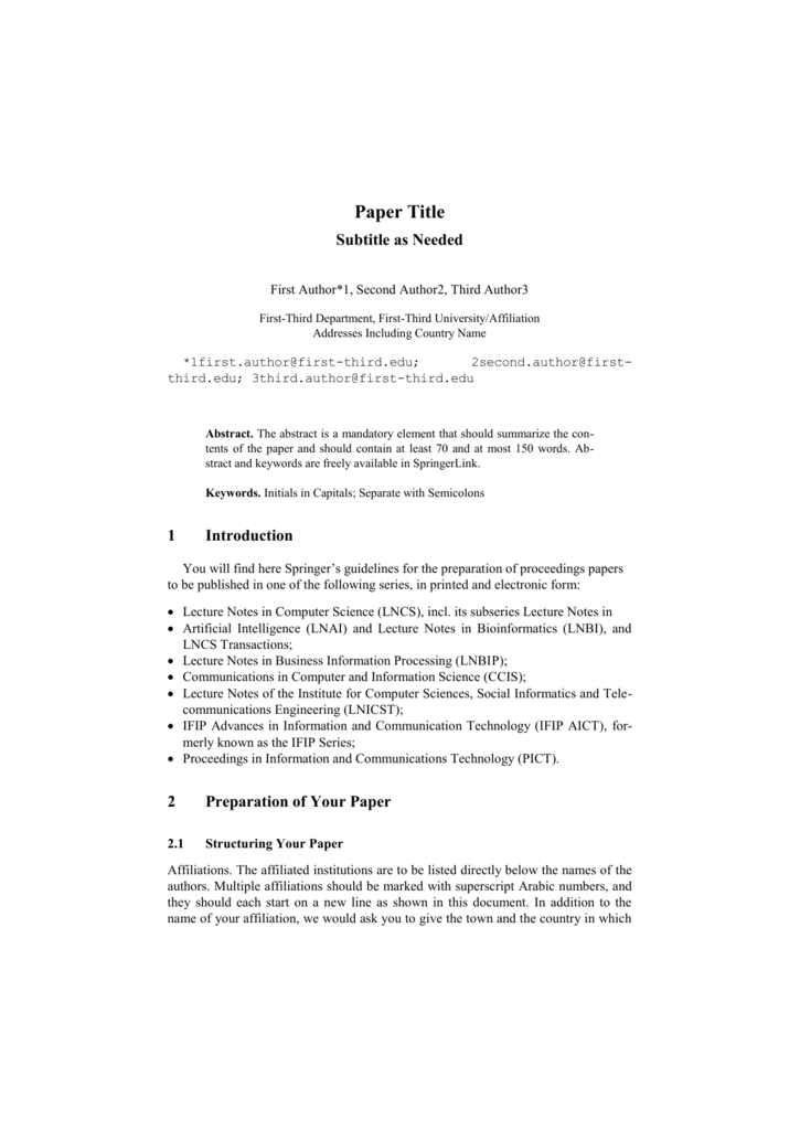 Springer Template