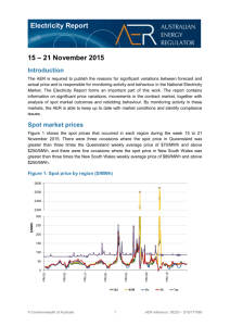 Electricity report 15 - 21 November 2015