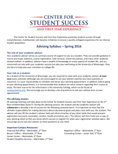 CSSFYE Spring 2016 Advising Syllabus
